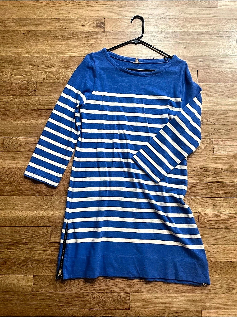 J.Crew Striped Cotton Mini Dress in Blue & White M